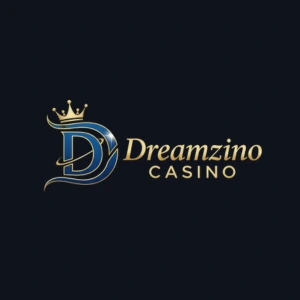 Dreamzino Casino logo with a crown on the letter 'D', featuring a sleek, gold and blue design.